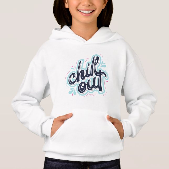 Retro-Typografie-Mädchen-Grafik-Kapuzenpullover zu Hoodie (Vorderseite)