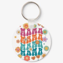 Retro-Typografie Mama Mama Florales Smiley-Gesicht