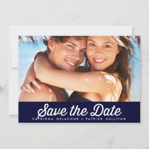 RETRO-TYPOGRAFIE MARINE SAVE-THE-DATE-ANKÜNDIGUN EINLADUNG
