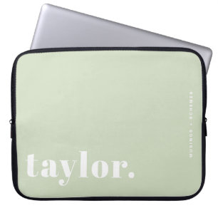Retro Typografie Minze Grün Personalisiert Laptopschutzhülle