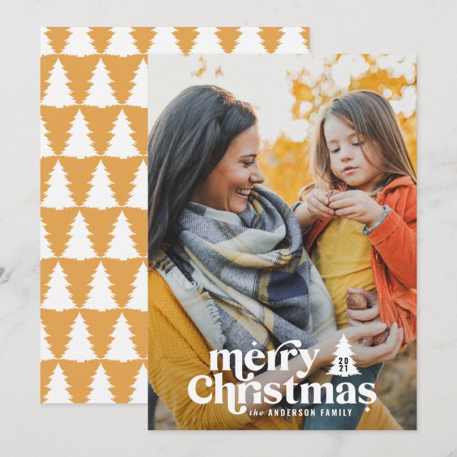 Retro Typografie modern 1 Foto Weihnachten (Vorne/Hinten)