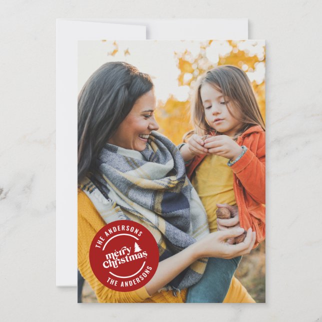 Retro Typografie modern 1 Foto Weihnachten (Vorderseite)