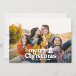 Retro Typografie Moderne Weihnachtsfeiertagen im F Feiertagskarte