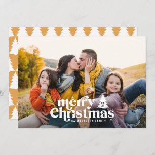 Retro Typografie Moderne Weihnachtsfeiertagen im F Feiertagskarte