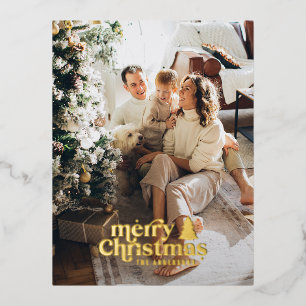 Retro-Typografie modernes Vollfoto-Folie-Fest Folien Feiertagspostkarte