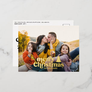 Retro-Typografie modernes Vollfoto  Folien Feiertagspostkarte