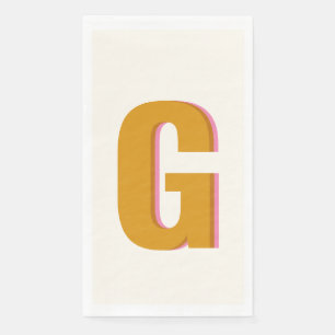 Retro-Typografie-Monogramm Benutzerdefinierte Init Serviette