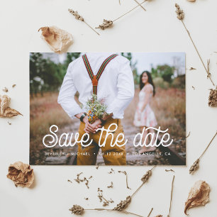 Retro-Typografie Save the Date Fotokarte