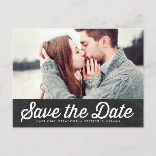 Retro-Typografie-Schultafel-Save-the-Date-Foto Ankündigungspostkarte