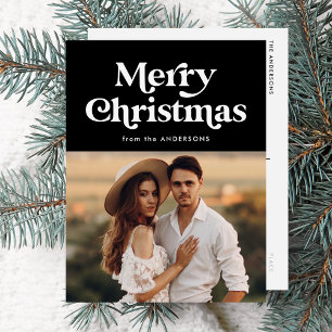 Retro-Typografie Schwarzes Frohe Weihnachten Foto