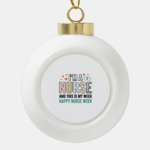 Retro-Typografie-Shirt zum Wertschätzung der Krank Keramik Kugel-Ornament