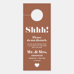 Retro Typografie Terracotta stören Hochzeit nicht Türanhänger
