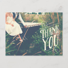 Retro Typografie Vielen Dank Hochzeit Postkarte