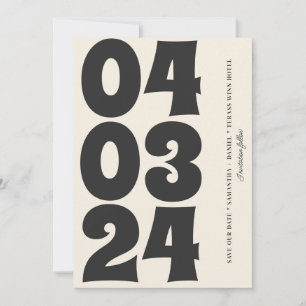 Retro Typografie Vintage B&W Nummer Foto Qr Code Save The Date