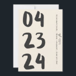 Retro Typografie Vintage B&W Nummer Foto Qr Code Save The Date<br><div class="desc">Typografie Einfaches künstlerisches Foto Qr Code</div>