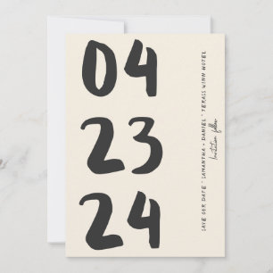 Retro Typografie Vintage B&W Nummer Foto Qr Code Save The Date
