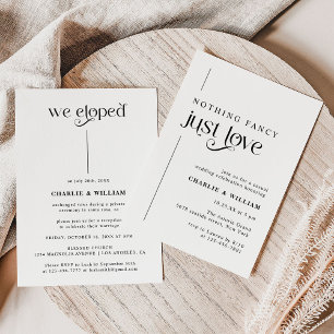 Retro-Typografie Wir sind durchgebrannt Hochzeit Einladung