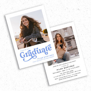 Retro Typografy Foto 2023 Graduation Party Einladung