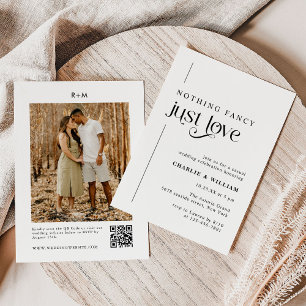 Retro Typografy Foto Qr Code Hochzeit Einladung