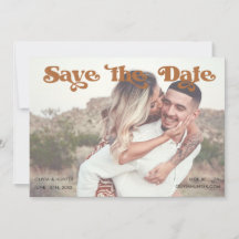 Retro Typografy Foto Save the Date Einladung
