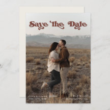 Retro Typografy Foto Save the Date