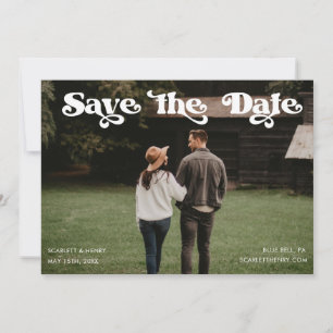 Retro Typografy Foto Save the Date Einladung