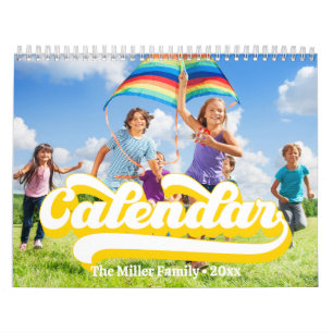 Retro Typografy Style Text, Bearbeitbares benutzer Kalender