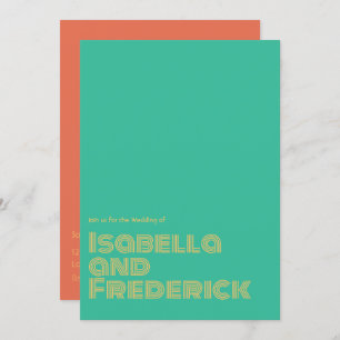 Retro Typografy Wedding Einladung