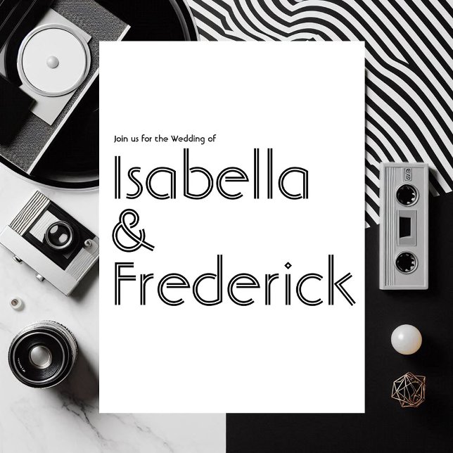 Retro Typografy Wedding Einladung (Retro Typography Wedding invite)