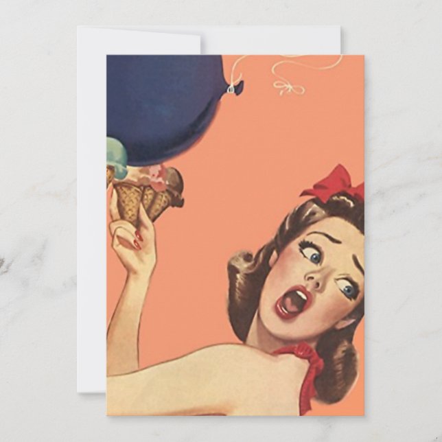 Retro Überraschungs-Party Einladung (Vorderseite)