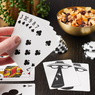 Retro UFO Abduction Graphic Alien SciFi Spielkarten