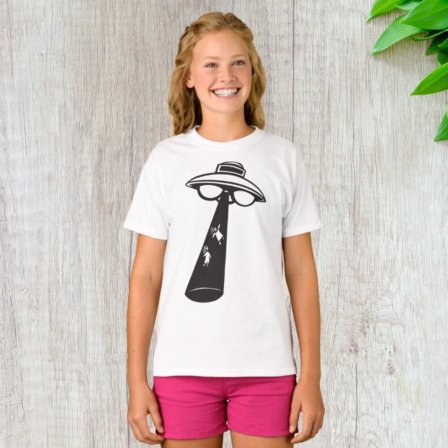 Retro UFO Abduction Graphic Alien SciFi T-Shirt (Von Creator hochgeladen)