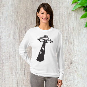 Retro UFO Abduction Graphic Alien SciFi T-Shirt