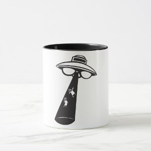 Retro UFO Abduction Graphic Alien SciFi Tasse
