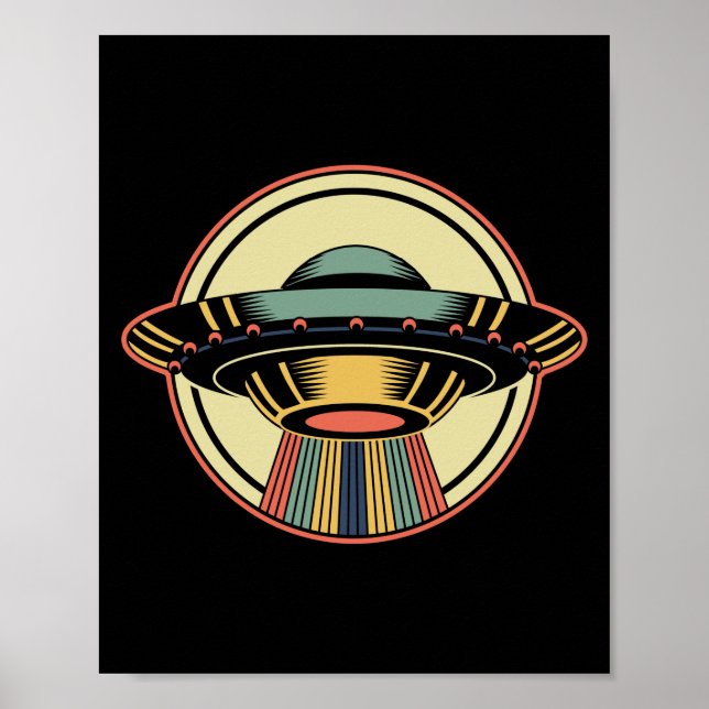 Retro UFO Alien Poster (Vorne)