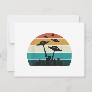 Retro UFO Attack Sunset - Cooler Vintager Flying S