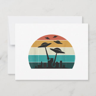 Retro UFO Attack Sunset - Cooler Vintager Flying S