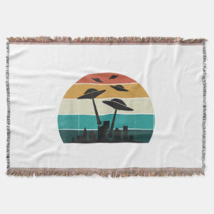 Retro UFO Attack Sunset - Cooler Vintager Flying S Decke