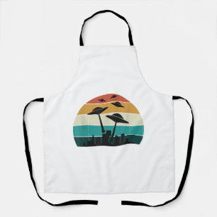 Retro UFO Attack Sunset - Cooler Vintager Flying S Schürze