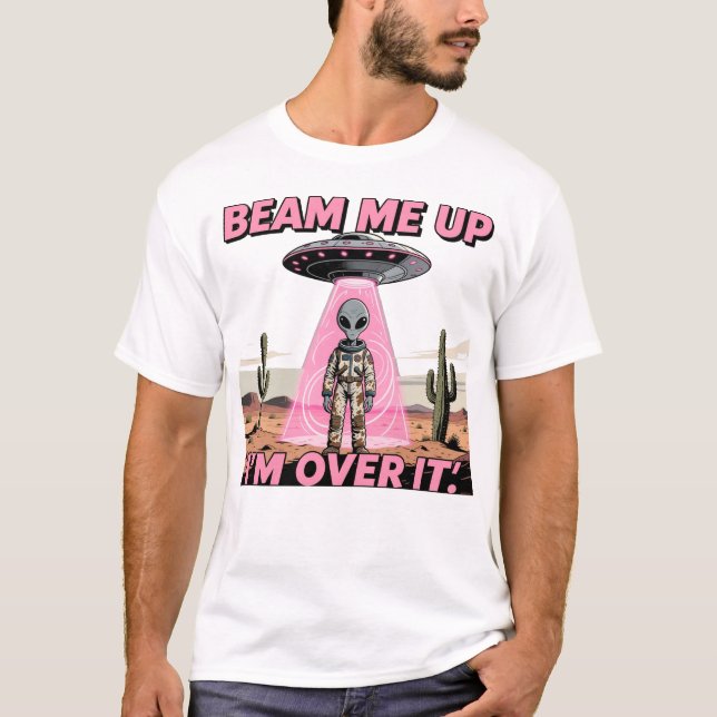 Retro UFO Außerirdischer T-Shirt (Vorderseite)