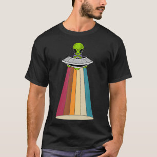 Retro UFO Außerirdischer Weltraum T-Shirt