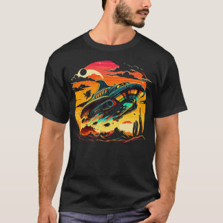 Retro Ufo Begegnung - Majestic Spaceship O T-Shirt
