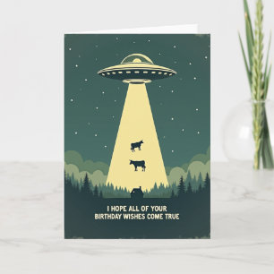 Retro-UFO-Geburtstagskarte Karte