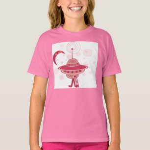 Retro UFO-Mädchen T-Shirt