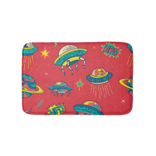 Retro UFO Space Invaders Badematte