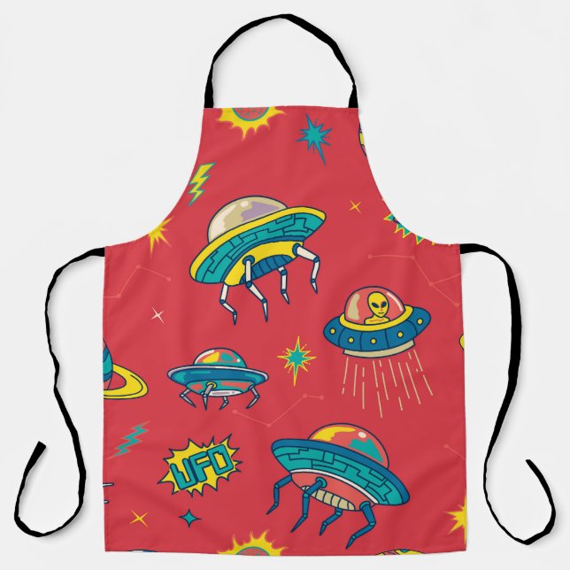 Retro UFO Space Invaders Schürze (Vorderseite)