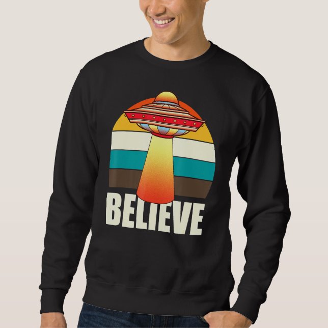 Retro Ufo Space Unidentifiziertes fliegendes Objek Sweatshirt (Vorderseite)