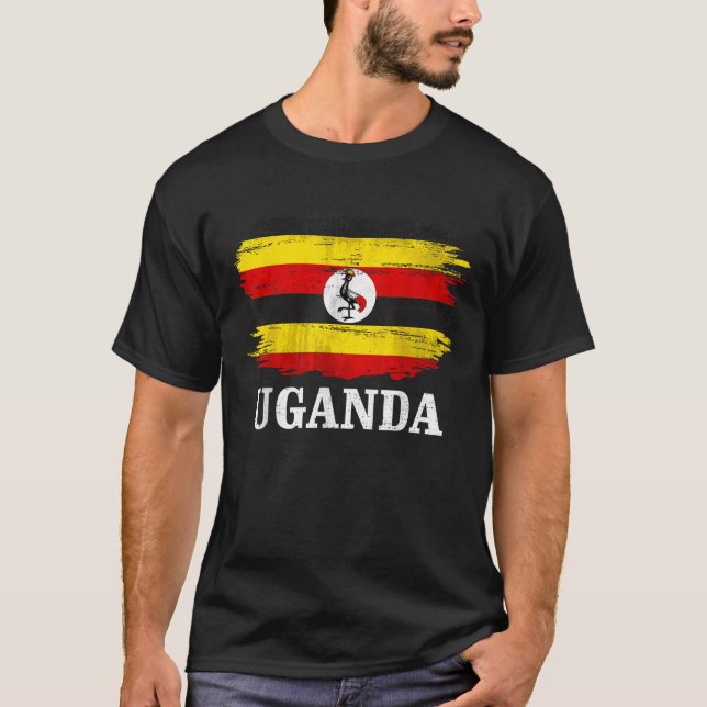 Retro-Uganda-Flagge als Geschenk für Ugander T-Shirt (Vorderseite)