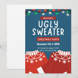 Retro Ugly Sweater Christmas Party Einladung