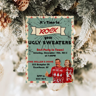 Retro Ugly Sweater Christmas Party Einladung